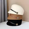 Hebilla de Cinturón Estilo Japonés Insignia Decorativa Gorra de Equitación para Mujer Otoño e Invierno Lana Vintage Borde Pequeño Gorro de Caballero Gorra de Moda Tendencia