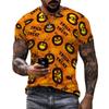 Camisetas Masculinas Gráficas de Abóbora de Halloween de Terror Hip Hop Stre