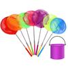 Red de pesca telescópica de acero inoxidable para niños, red de pesca de bolsillo, pequeña, para insectos y camarones, juguetes para exteriores.