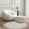 Sofá Preguiçoso Cor Creme, Adequado para Deitar e Dormir, Poltrona Sofá em Forma de Abóbora, Cadeira de Lazer, Sofá de Tecido de Lã de Cordeiro, Sofá de Um Lugar