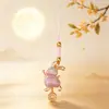 Tendencia Nacional Canción del Conejo Colgante de Brocado Producto Terminado DIY Colgante Creativo Cultural Hanfu Llavero Correa para Teléfono Decoración de Bolsa Venta al por Mayor