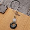 Collar de Cuerda Negra de Piedra Ágata Negra Natural para Mujer Nuevo Chinoiserie Lujo Accesible Nicho Alta Gama Colgante Largo Cadena para Suéter Accesorios