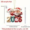 Papá Noel de Navidad da la bienvenida a 2026 Colgante de Acrílico Plano 2D para Coche Mochila Decoración Colgante Colgante
