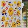 Adesivos de pato amarelo geleia em relevo em estoque, adesivos 3D de pato de desenho animado criativos infantis fofos para nail art, modelo SL