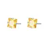 Bessy Plata Esterlina S925 Color Caramelo Flash Dorado Uña de Hueso de Oreja de Azúcar Pendientes Pendientes Femeninos Pendientes Diseño de Nicho