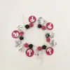 Fábrica de Origem Pulseira Elástica com Contas de Logo de Equipe da NCAA/NFL/MLB Pulseira de Contas Unissex