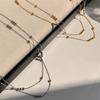 Collar de Cuentas de Doble Capa Acero de Titanio Apilable Moda Personalidad Cadena Avanzada para Clavícula Viento Frío Sin Decoloración Cadena de Lana