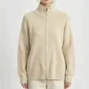 Nuevo cárdigan de punto con doble cremallera, de otoño e invierno, para mujer, suelto, acanalado, suave, de manga larga, talla grande, abrigo suéter