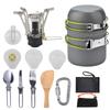 Productos para exteriores Amazon Más vendido Juego de olla para camping portátil para 1-2 personas Picnic Estufa plegable Juego de cocina