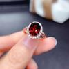 Anillo de Celebriedad en Vivo Online de Bienestar por Drenaje Imitación de Granate Natural de Mozambique Chapado en Oro Rosa de 18k Anillo para Mujer