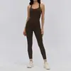 Mono de Yoga Transfronterizo para Mujer con Almohadillas Extraíbles en el Pecho, Pantalones Deportivos de Cintura Alta Adelgazantes, Diseño de Espalda Hermosa con Aberturas, Ropa de Pilates y Fitness