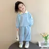 Conjunto de Corbata de Moño para Niñas Primavera y Otoño 2026 Nuevo Sudadera con Cuello de Solapa Infantil Estilo Primavera Conjunto Casual de Dos Piezas para Bebés Niñas