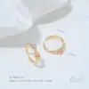 Fuerte Retención de Color Relleno de Oro de 14K Moda Versátil Soporte de Perlas de Medio Agujero Anillo Abierto Joyería Hecha a Mano con Perlas Pegables Accesorios