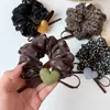 Goma para el pelo casual estilo francés con lazo en forma de corazón para mujer, adecuada para coletas y moños, accesorio para el cabello de alta elasticidad
