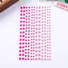 Adesivos decorativos de diamante com bolinhas em degradê coloridas para rosto de crianças, adesivos de diamante DIY feitos à mão, adesivos autoadesivos de strass e pedras preciosas