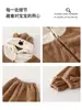 Pijama para bebê menino, conjunto de loungewear com tema de urso para outono e inverno, roupa externa fofa e quente para crianças pequenas, roupão infantil de alta qualidade