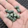 Jade Jade Furo Passante Cabaça Jade Contas Soltas Verde Óleo Cabaça Estéreo Pulseira Colar Acessórios de Joias Contas Artesanais