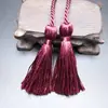 Anti-Arrugas Vertical 54cm Seda de Hielo Doble Extremo Borla Bolsillo con Solapa Pantalones Cuerda para Atar Cortina Borla Poliéster Borla Borla