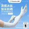 Mangas de Hielo Titanfine de Verano con Protección Solar Extendida para Mujer, Protección UV, Delgadas, Antideslizantes, Compatibles con Pantalla Táctil, para Ciclismo