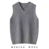 Chaleco sin mangas 100% Lana para Niños y Niñas, Chaleco de Cuello en V Mismo Estilo, Cómodo y Casual, Tendencia de Chaleco de Capa para Niños
