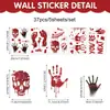 Adesivo de janela de Halloween transfronteiriço, adesivo eletrostático de mancha de sangue para janela de vidro de banheiro, decoração autoadesiva de parede de festa de PVC com mancha de sangue