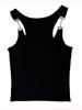Camisola Picante Estilo Francés para Mujer Sexy Interior Verano Spice Girls Espalda Descubierta Forma de I Corta Ajustada Top Base