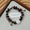 Pulsera de Grano de Café de Cerámica Jingdezhen, Refrescante y que no se decolora, Joyería de Alta Gama para Mujer, Accesorio Versátil de Nuevo Estilo Chino, Mayoreo