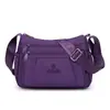 Bolsa de ombro em tecido de nylon para mulheres, grande capacidade, multicamadas, casual, adequada para o trajeto diário, leve, tecido de nylon, bolsa de maternidade