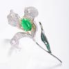 Planta de ramo textura resistente broche de Magnolia micro incrustado circonita accesorios para traje flor pin de ramillete femenino regalo