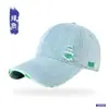 Gorra de béisbol vintage de mezclilla para hombre con circunferencia de cabeza grande, desgastada y con bloques de color, gorra deportiva versátil con protección solar para mujer