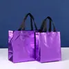 Sacolas de Loja de Roupas Laminadas Aluminizadas, Sacolas a Laser Não Tecidas, Embalagem Dobrável, Sacolas de Compras Promocionais para Presente Publicitário