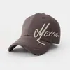 Gorra de Béisbol Negra con Bordado de Letras para Mujer, Gorra Versátil de Ala Ancha para Verano, Circunferencia de Cabeza Grande, Adelgazante del Rostro, Sombrero de Protección Solar