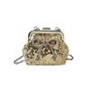 Bolsa de Ombro Feminina com Lantejoulas Moda Clipe de Laço Fofo Mini Bolsa Mensageira para Bebê Nova Bolsa Infantil com Corrente