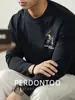 [Estilo Aristocrático Deportivo] Camiseta de Algodón Modal Mercerizado 60S con Diseño Clásico Bordado, Manga Larga, Prenda Base para Hombre