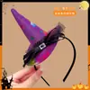 Tocado de Halloween Sombrero Mágico de Bruja Diadema Decoración de Maquillaje Diadema de Encaje Horquilla de Calabaza Accesorio para el Cabello de Fantasma
