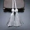 Cortina Vertical de Seda de Hielo de 54 cm con Borla Doble y Cordón de Ajuste Borla de Poliéster