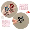 Presilhas de Cabelo Xadrez Coloridas com Estrela para Crianças, Grampos para Franja, Presilhas Bb para Meninas, Presilhas Laterais de Bebê, Grampos Laterais, Acessórios de Cabelo
