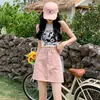 Saia Midi Jeans Rosa Sujo Feminina Verão 2024 Nova Emagrecedora Pequena Linha A Anti-andar Saia de Quadril