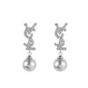Aretes de Lujo Ligero con Letra de Perla de Alta Gama con Diseño Nicho Versátiles para el Día a Día Exquisitos Elegantes Personalizados
