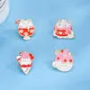 Broche de Metal Gatito Lindo Aleación Helado Cayendo Gatito Rosa Bolsa Dulce Accesorios de Decoración Insignia