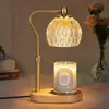 Lámpara para derretir cera con tubo curvo de altura ajustable y base de madera maciza, lámpara de mesa decorativa sin llama para fragancia, directo de fábrica, lámpara de vela de aromaterapia