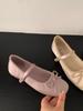 Sapatos Mary Jane de Solado Macio para Mulheres, Outono e Inverno 2025 Sapatos de Ballet com Laço Prateado Estilo Francês, Sapatos Avulsos, Mocassins, Sapatos de Barco