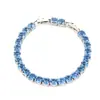 Pulsera Azul de una Sola Fila con Diamantes Completos para Mujer, Estilo Similar a Xiaohongshu, Moderna, Elegante, de Nicho, Exquisita, Elegante, Joyería de Mano de Lujo Accesible, Nuevo Estilo