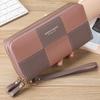 Billetera Billetera de Mano para Mujer Billetera para Mujer 2024 Nueva Costura Tricolor Simple con Cremallera Bolsa para Teléfono Móvil Billetera Billetera