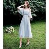 Nuevo Vestido Gris Talla Grande para Dama de Honor Grupo de Hermanas Estilo Hada Estudiante Adulto Ceremonia Anfitrión Competencia de Coro Vestido