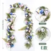 Huevo de Pascua de Ratán de Amazon Decoración de Pascua Corona de Hierba Acuática Artificial Planta Verde Enredadera Vid de Eucalipto Artificial