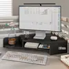 Soporte Elevador para Monitor de Computadora de Esquina, Bandeja para Teclado, Trípode de Escritorio, Almacenamiento Multinivel