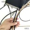 Bolso bandolera para mujer con correa de cuero, correa de cuero de 5 mm de grosor en color marrón oscuro/negro