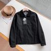 Gabinete 499 Outono/Inverno Novo Estilo Unissex Casual Color-Block Gola Reversível Jaqueta Curta Casaco com Zíper Jaqueta Estilo Celeiro