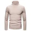2026 Outono e Inverno Transfronteiriço Comércio Exterior Masculino Suéter de Gola Alta Cor Sólida Estilo Coreano Slim Fit Jovem Pulôver Listrado Malha